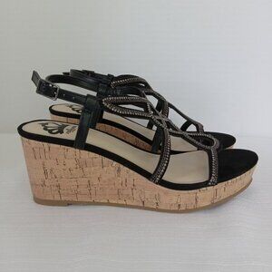 FERGALICIOUS by Fergie Mimic Women's Wedge Sandals in Black Size 7